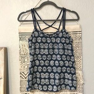 Patterned Tank with Cross Back Straps